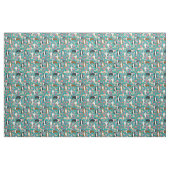 Australischer Hirte, Vintage Blumenflora aquamarin Stoff (Fat Quarter (45,7 x 55,9 cm))