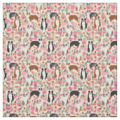 Australischer Hirte Vintage Blumenmischung Rosa Stoff (Muster)