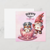 Australischer Hirte. Welpenhund zum Valentinstag Feiertagskarte (Vorne/Hinten)