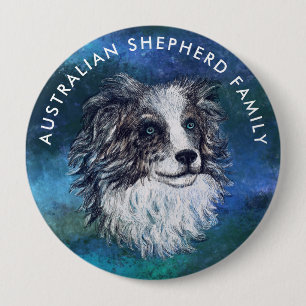 Australischer Hirte zeichnend Button