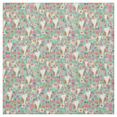 Australischer Hirtenroter Merle Vintage Blumenmust Stoff (Muster)