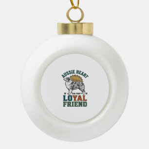 Australischer Hunde-Liebhaber Vintage-gravierte Sc Keramik Kugel-Ornament