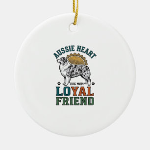 Australischer Hunde-Liebhaber Vintage gravierte Sc Keramik Ornament