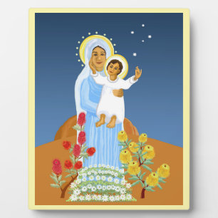 Australischer Jesus und Maria Fotoplatte