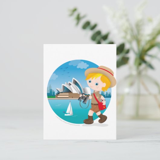 Australischer Junge Postkarte (Stehend Vorderseite)