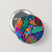 Australischer Jungle Parrot Kangaroo Koala Button (Vorne & Hinten)