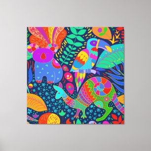 Australischer Jungle Parrot Kangaroo Koala Leinwanddruck