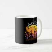 Australischer Kangaroo Vintag Retro Australia Day Kaffeetasse (VorderseiteRechts)