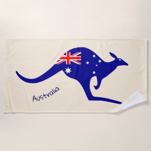 AUSTRALISCHER KÄNGURU - AUSTRALISCHE FLAGGE STRANDTUCH