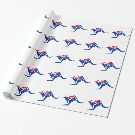 Australischer Känguru Geschenkpapier (Ungerollt)