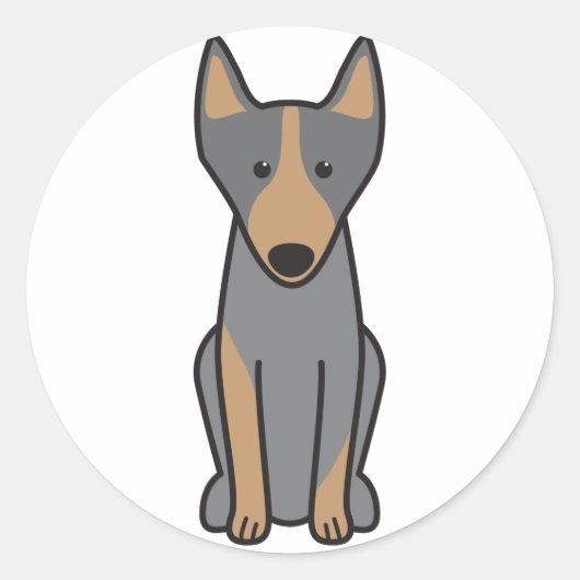 Australischer Kelpie Dog Cartoon Runder Aufkleber (Vorderseite)
