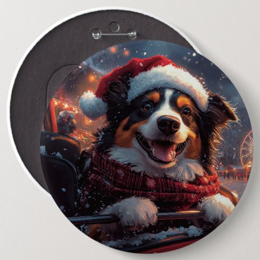 Australischer Kelpie Dog Roller Untersetzer Weihna Button (Vorne & Hinten)