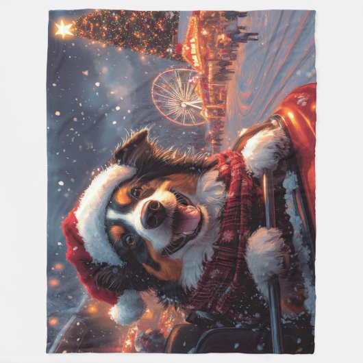 Australischer Kelpie Dog Roller Untersetzer Weihna Fleecedecke (Vorderseite)