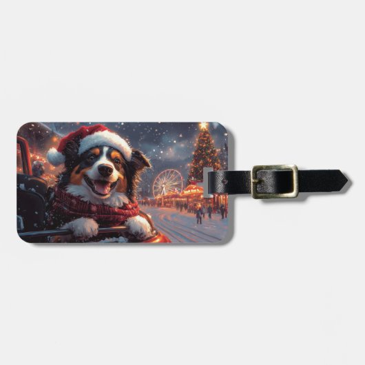 Australischer Kelpie Dog Roller Untersetzer Weihna Gepäckanhänger (Vorderseite horizontal)