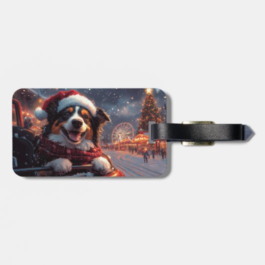 Australischer Kelpie Dog Roller Untersetzer Weihna Gepäckanhänger (Rückseite horizontal)