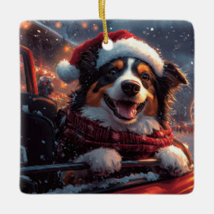 Australischer Kelpie Dog Roller Untersetzer Weihna Keramikornament