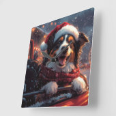 Australischer Kelpie Dog Roller Untersetzer Weihna Quadratische Wanduhr (Winkel)