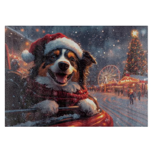 Australischer Kelpie Dog Roller Untersetzer Weihna Schneidebrett (Vorderseite)