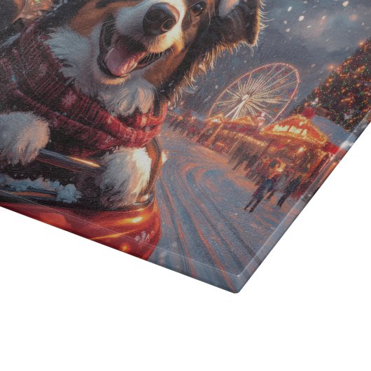 Australischer Kelpie Dog Roller Untersetzer Weihna Schneidebrett (Ecke)