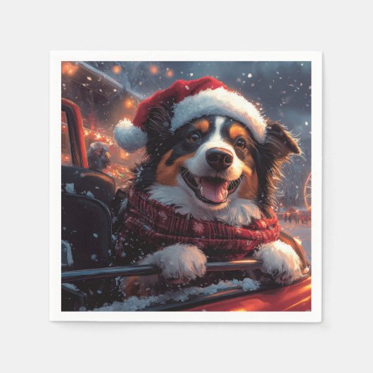 Australischer Kelpie Dog Roller Untersetzer Weihna Serviette (Vorderseite)