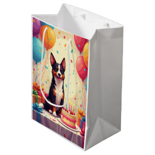 Australischer Kelpie-Geburtstagsfeier Mittlere Geschenktüte