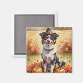 Australischer Kelpie Herbstleaves Erntedank Art Magnet (Vorderseite/Rückseite)