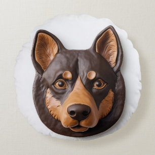Australischer Kelpie Hund 3D inspiriert Rundes Kissen