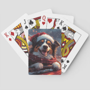 Australischer Kelpie-Hund Achterbahn Weihnachten Spielkarten