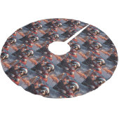Australischer Kelpie-Hund-Rollercoaster-Weihnachte Polyester Weihnachtsbaumdecke (Schrägansicht)