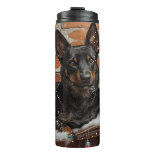 Australischer Kelpie Hund Weihnachtsfestlich Thermosbecher