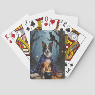 Australischer Kelpie-Hund - Whimsical Halloween-Ma Spielkarten