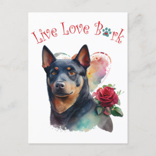 Australischer Kelpie-Hundemutter-Blumen Postkarte