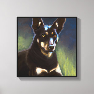 Australischer Kelpie - Hundeporträt Leinwanddruck