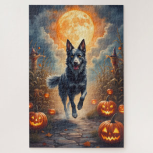 Australischer Kelpie im Spukmaisland Halloween-Kun Puzzle