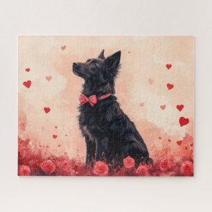 Australischer Kelpie mit Rosen - Valentinstag Puzzle
