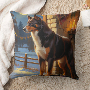 Australischer Kelpie mit Weihnachtsbeleuchtung Fei Kissen