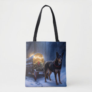 Australischer Kelpie Schnee-Schlitten Weihnachtsde Tasche