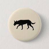 Australischer Kelpie-Silhouette-Freund Button (Vorderseite)