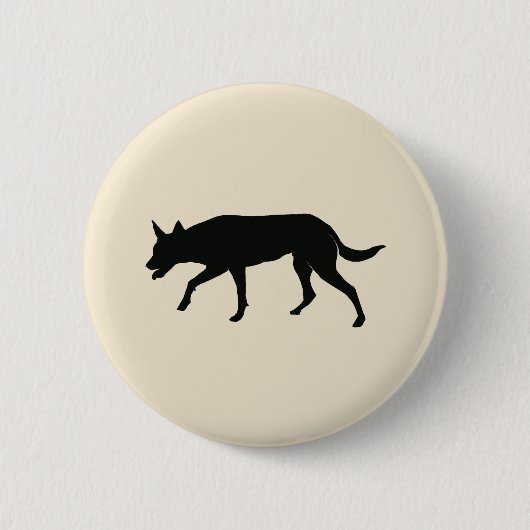 Australischer Kelpie-Silhouette-Freund Button (Vorderseite)
