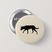 Australischer Kelpie-Silhouette-Freund Button (Vorne & Hinten)