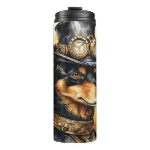 Australischer Kelpie-Steampunk-Hund Thermosbecher