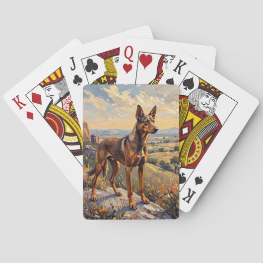 Australischer Kelpie Sunset Hills Kunst Spielkarten (Rückseite)