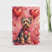 Australischer Kelpie Valentinstag Hund mit Herzen Karte (Vorderseite)