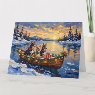 Australischer Kelpie Weihnachtsboot Urlaub Karte