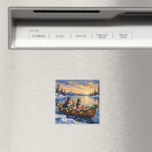 Australischer Kelpie Weihnachtsboot Urlaub Magnet (In Situ (Geschirrspüler))