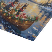 Australischer Kelpie Weihnachtsboot Urlaub Schneidebrett (Ecke)