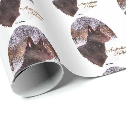 Australischer Kelpie Weihnachtsfeiertag Geschenkpapier (Rolleneckpunkt)