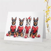 Australischer Kelpie Weihnachtskleid Santa Hut Karte (Gelbe Blume)