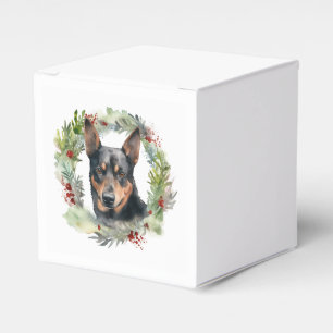 Australischer Kelpie-Weihnachtskranz Festiver Hund Geschenkschachtel