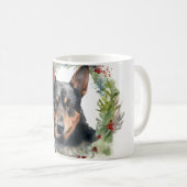 Australischer Kelpie Weihnachtswreath Kaffeetasse (VorderseiteRechts)